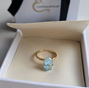 NEW Acquamarine Oval Ring - Size 6